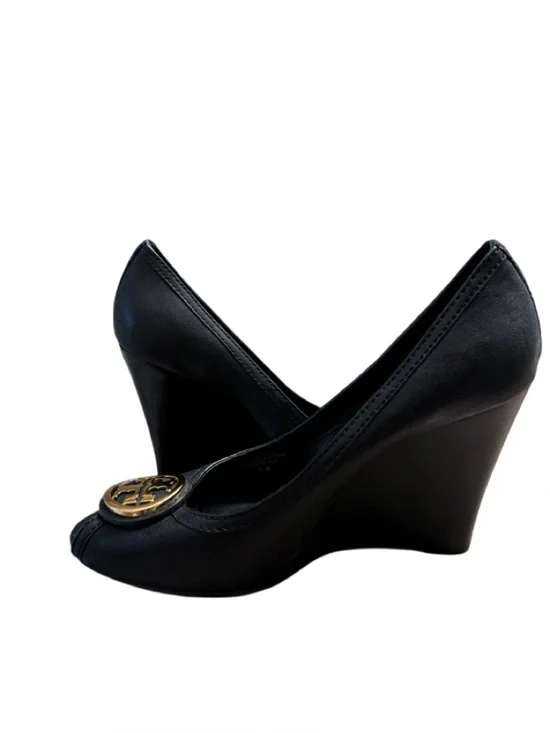 TORY BURCH PEEP-TOE SALLY WEDGES - Picture 6 of 7